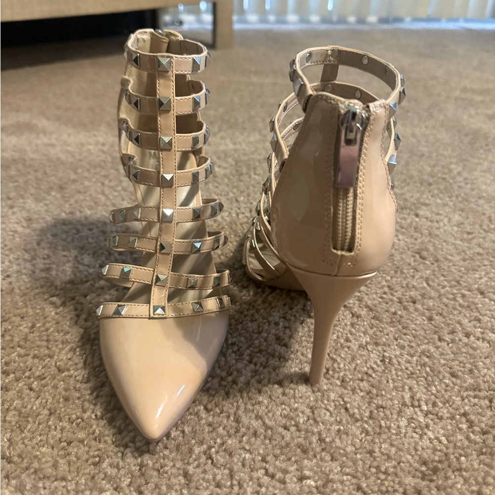 NWOT studded strappy ankle heels